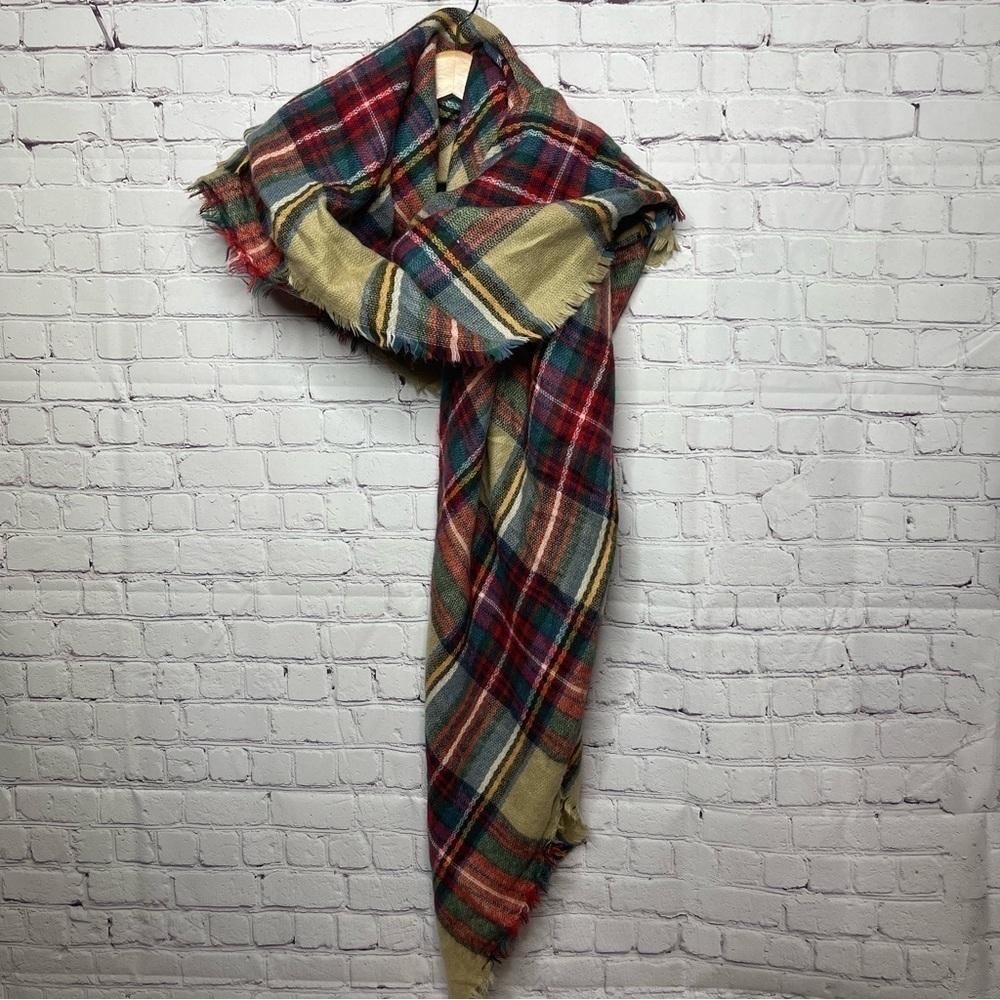Zara Plaid Multicolored Blanket Scarf